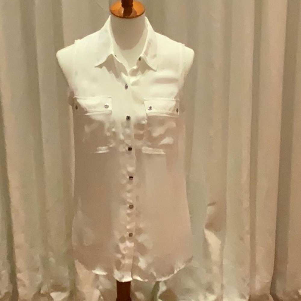 Michael Kors lightweight sheer button down top